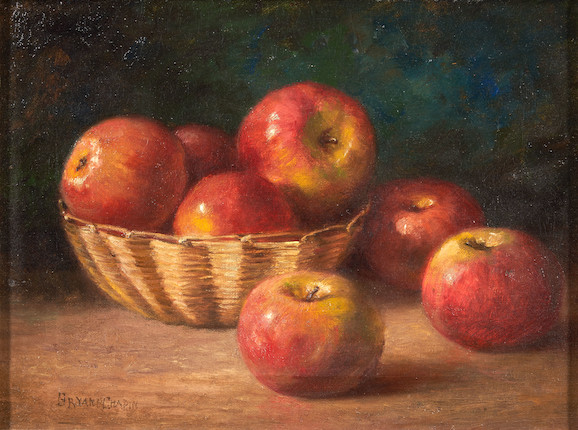 Bryant Chapin (American, 1859-1927) Basket of Apples 12 x 16 in. framed 16 x 23 x 2 1/4 in. image 1
