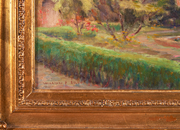 William Posey Silva (American, 1859-1948) Garden - Alhambra, Spain 15 x 12 in. framed 22 3/4 x 19 1/2 x 1 3/4 in. image 3