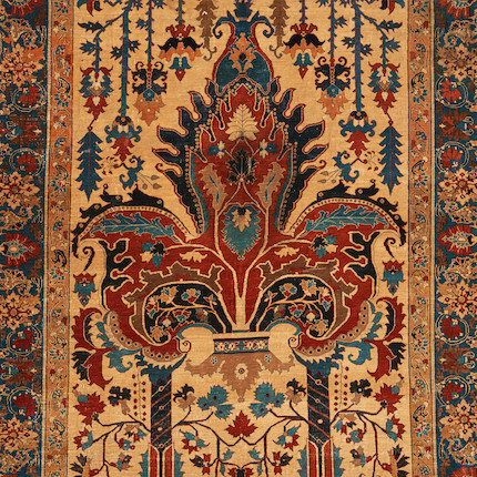 Fine Silk Heriz Prayer Rug Iran 4 ft. 6 in. x 6 ft. 8 in. image 4