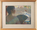 Thumbnail of Louis Kronberg (American, 1872-1965) Study at the Opera 8 1/4 x 11 in. framed 13 1/2 x 16 1/2 x 3/4 in. image 2