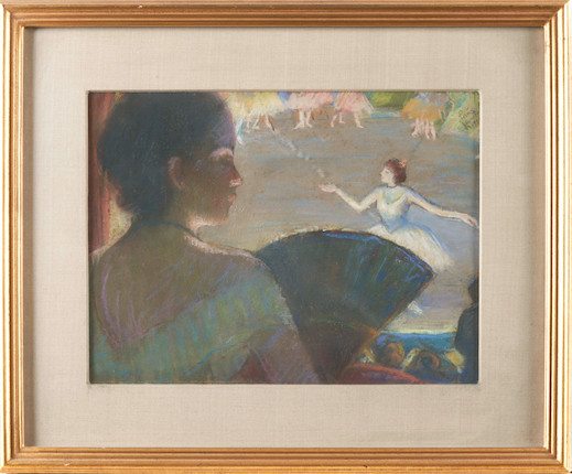 Louis Kronberg (American, 1872-1965) Study at the Opera 8 1/4 x 11 in. framed 13 1/2 x 16 1/2 x 3/4 in. image 2
