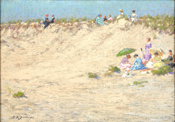 Sydney Richmond Burleigh (American, 1853-1931) A Day at the Beach 14 x 20 in. framed 22 3/4 x 28 1/4 x 1 3/4 in. image 1