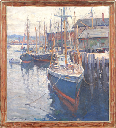 Emile Gruppé (American, 1896-1978) Morning in Gloucester 20 1/4 x 18 in. framed 22 1/4 x 20 1/4 x 1 in. image 2