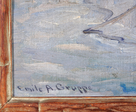 Emile Gruppé (American, 1896-1978) Morning in Gloucester 20 1/4 x 18 in. framed 22 1/4 x 20 1/4 x 1 in. image 3