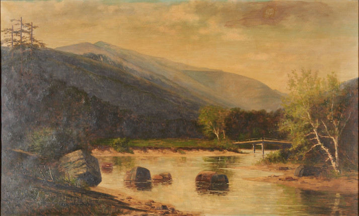 Frank Henry Shapleigh (American, 1842-1906) Mt. Washington Seen from the Ellis River  22 x 36 1/4 in. framed 32 x 46 1/4 x 2 in. image 1