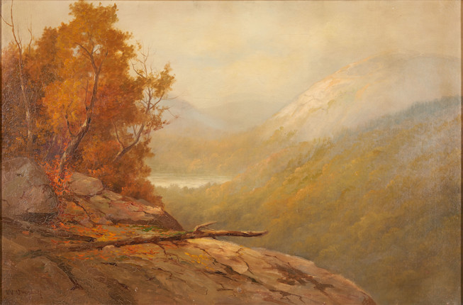William Ongley (American, 1836-1890) Mountain Landscape 20 x 30 1/4 in. framed 28 x 38 x 3 in. image 1