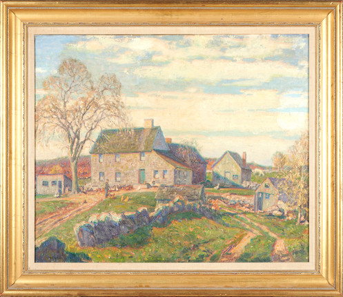 Wilson Henry Irvine (American, 1869-1936) New England Homestead 25 x 30 3/4 in. framed 32 x 37 x 2 1/2 in. image 2