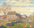 Thumbnail of Wilson Henry Irvine (American, 1869-1936) New England Homestead 25 x 30 3/4 in. framed 32 x 37 x 2 1/2 in. image 1