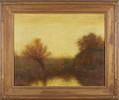 Thumbnail of Bruce Crane (American, 1857-1937) Twilight Hour 16 1/4 x 20 in. framed 21 1/2 x 25 1/2 x 1 1/4 in. image 2