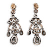 Thumbnail of A PAIR OF ANTIQUE SILVER AND DIAMOND GIRANDOLE EARRINGS image 3