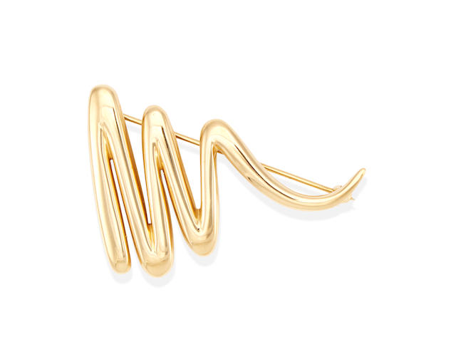 PALOMA PICASSO FOR TIFFANY & CO.: AN 18K 'GRAFFITI SCRIBBLE' BROOCH