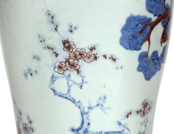 A LARGE COPPER RED/CELADON-DECORATED BLUE AND WHITE VASE image 6