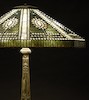 Thumbnail of Tiffany Studios Empire Jewel Table Lamp, New York, New York, 1910-1913, leaded glass and patinated bronze, shade with stamped mark Tiffany Stvdios N.Y. 1958, dia. 23 1/4, with an Old English base, four-socket cluster, Perkins paddle switches, stamped mark Tiffany Studios New York 557, total ht. 25 3/4 in.Literature Alistair Duncan, Tiffany Lamps and Metalwork, (new edition), shade, plate 833, p. 214, base, plate 834, p. 215. image 2