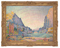 Thumbnail of PAUL SIGNAC (1863-1935) Sisteron 35 1/4 x 45 7/8 in (89.5 x 116.5 cm) (Painted in 1902) image 2