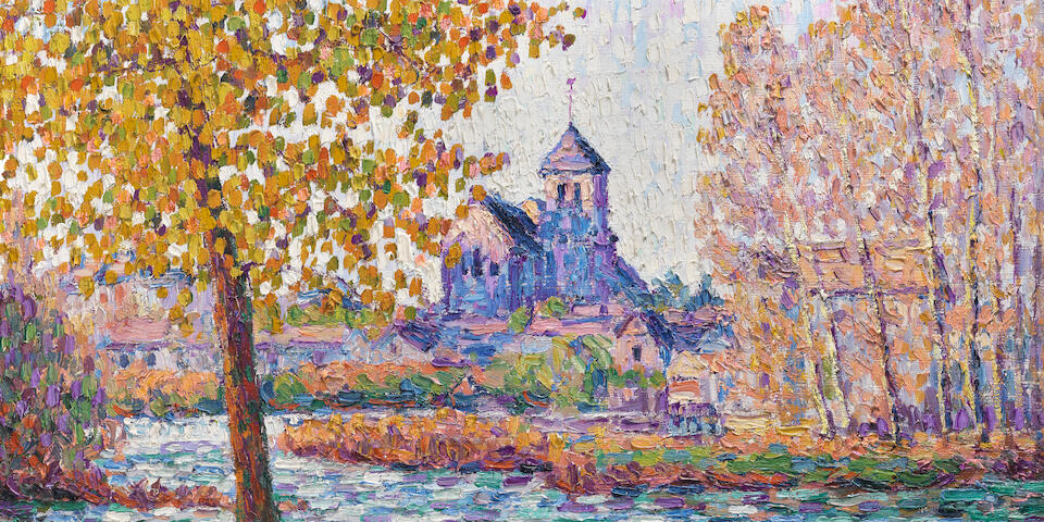 FRANCIS PICABIA (1879-1953) L'église de Montigny, effet d'automne 25 9/16 x 32 1/8 in (65 x 81.6 cm) (Painted in the Fall of 1908)