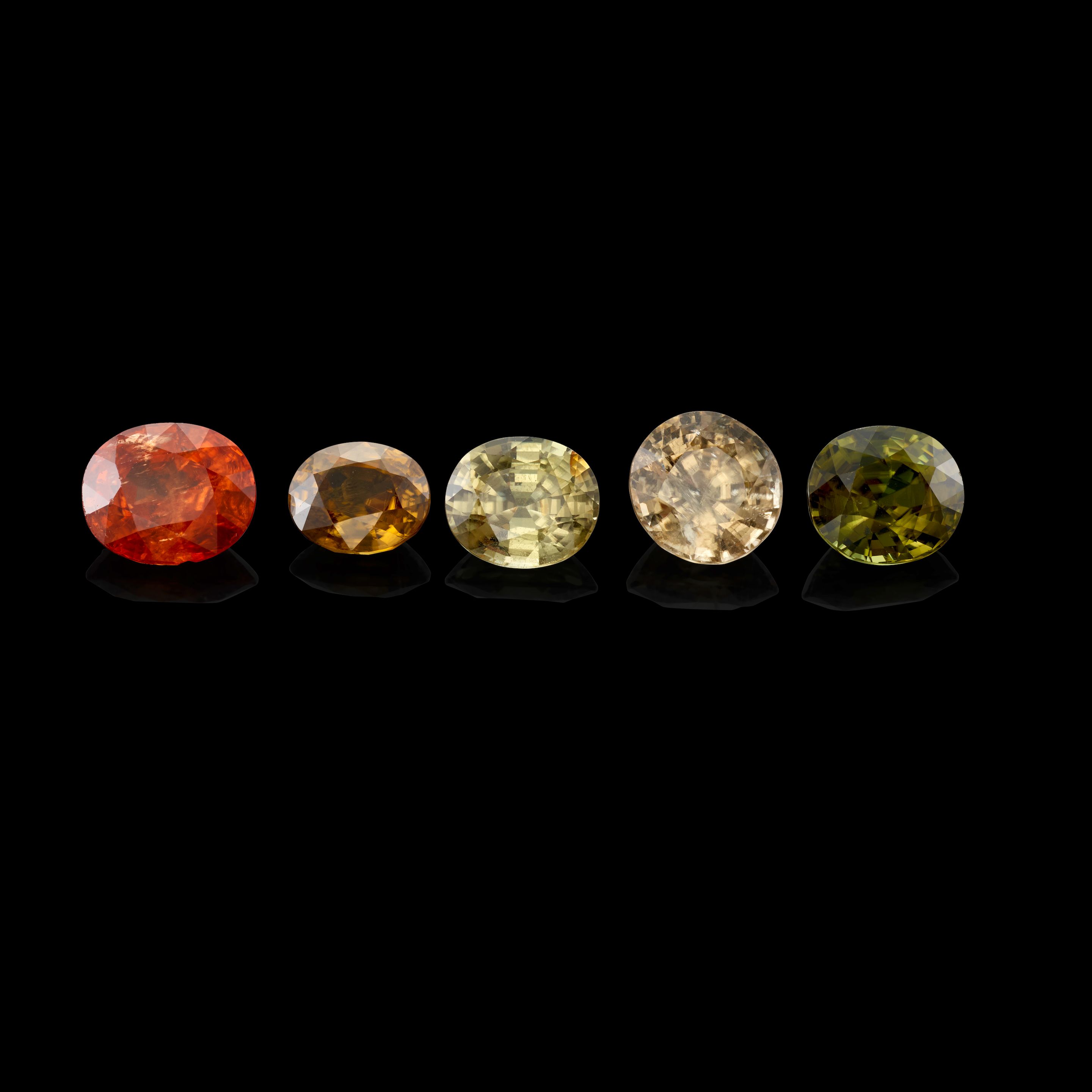 Five Oval-cut Zircons