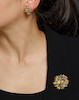 Thumbnail of AN 18K GOLD AND GEM-SET BROOCH AND EARRING SET image 2