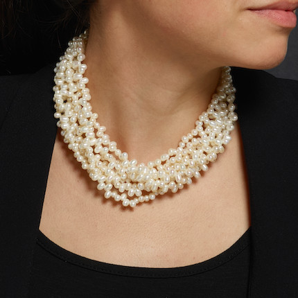 PALOMA PICASSO FOR TIFFANY & CO. AN 18K GOLD AND CULTURED PEARL NECKLACE image 3