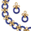 Thumbnail of A PAIR OF 18K GOLD AND ENAMEL EARCLIPS AND BRACELET SET image 2