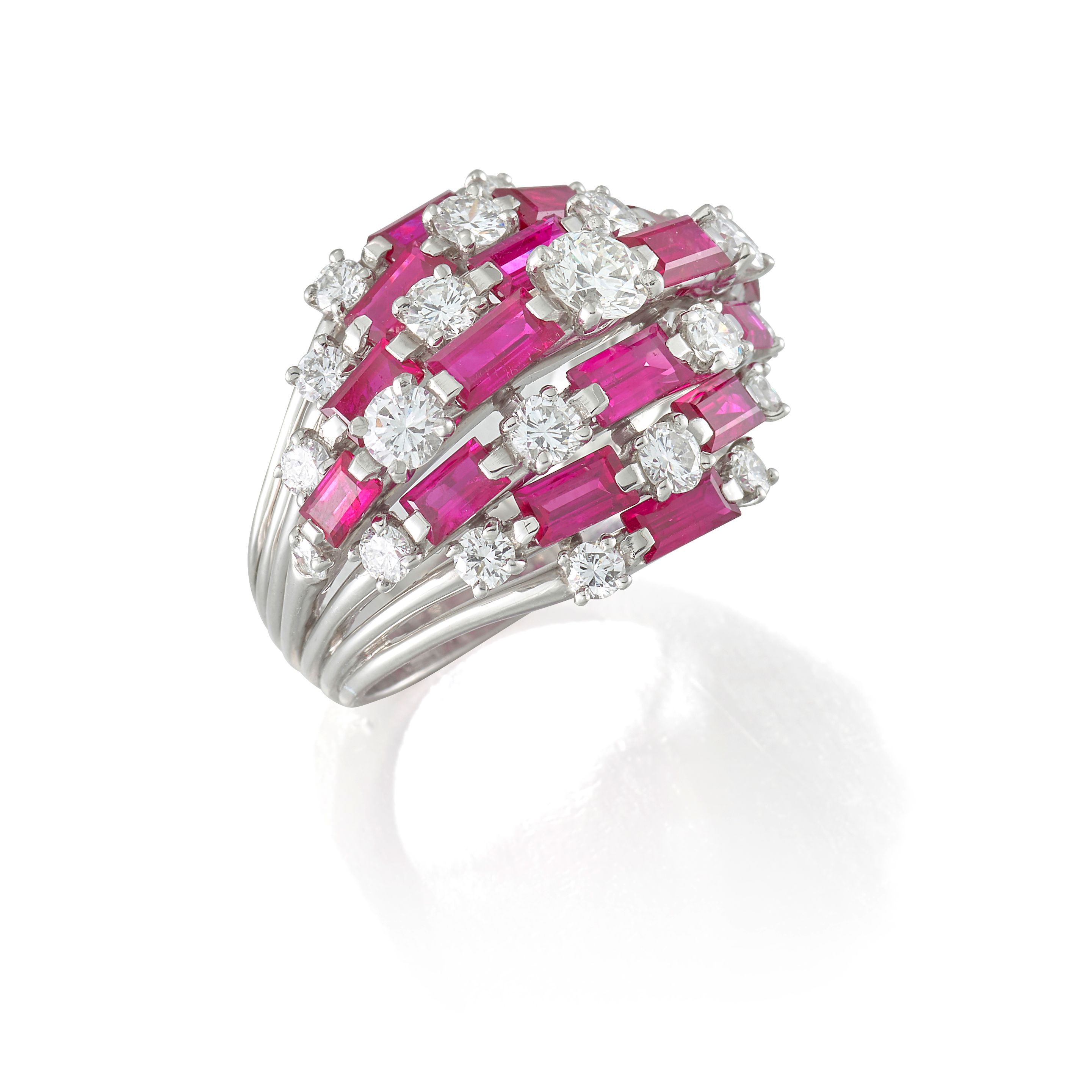 A RUBY AND DIAMOND RING