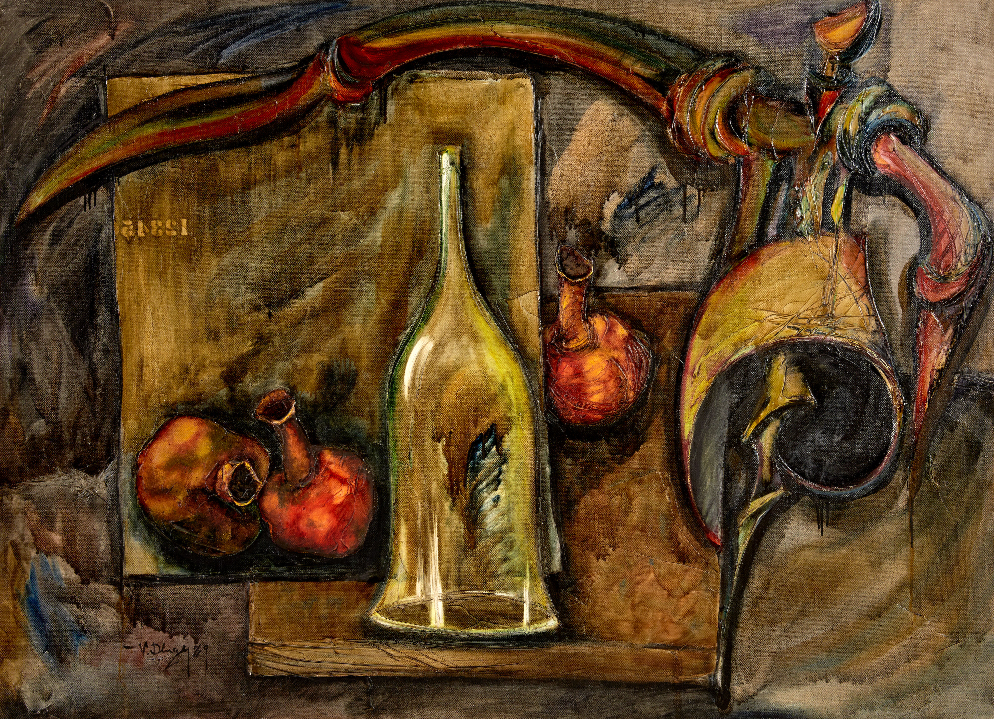 A Still Life with a Cloche and Pomegranates