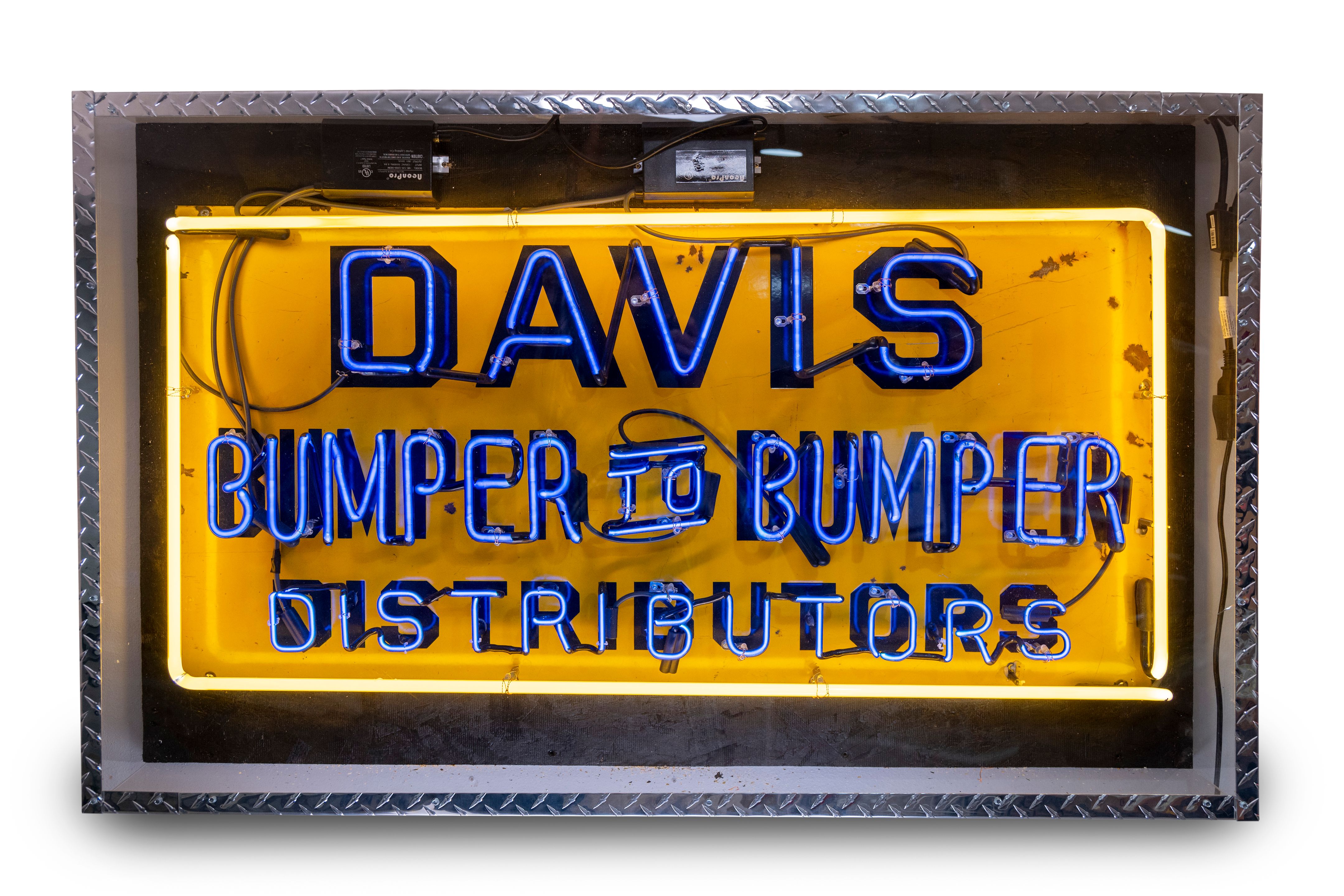 Bumper Log In Bonhams Cars : A Davis Bumper to Bumper Distributors porcelain neon sign,