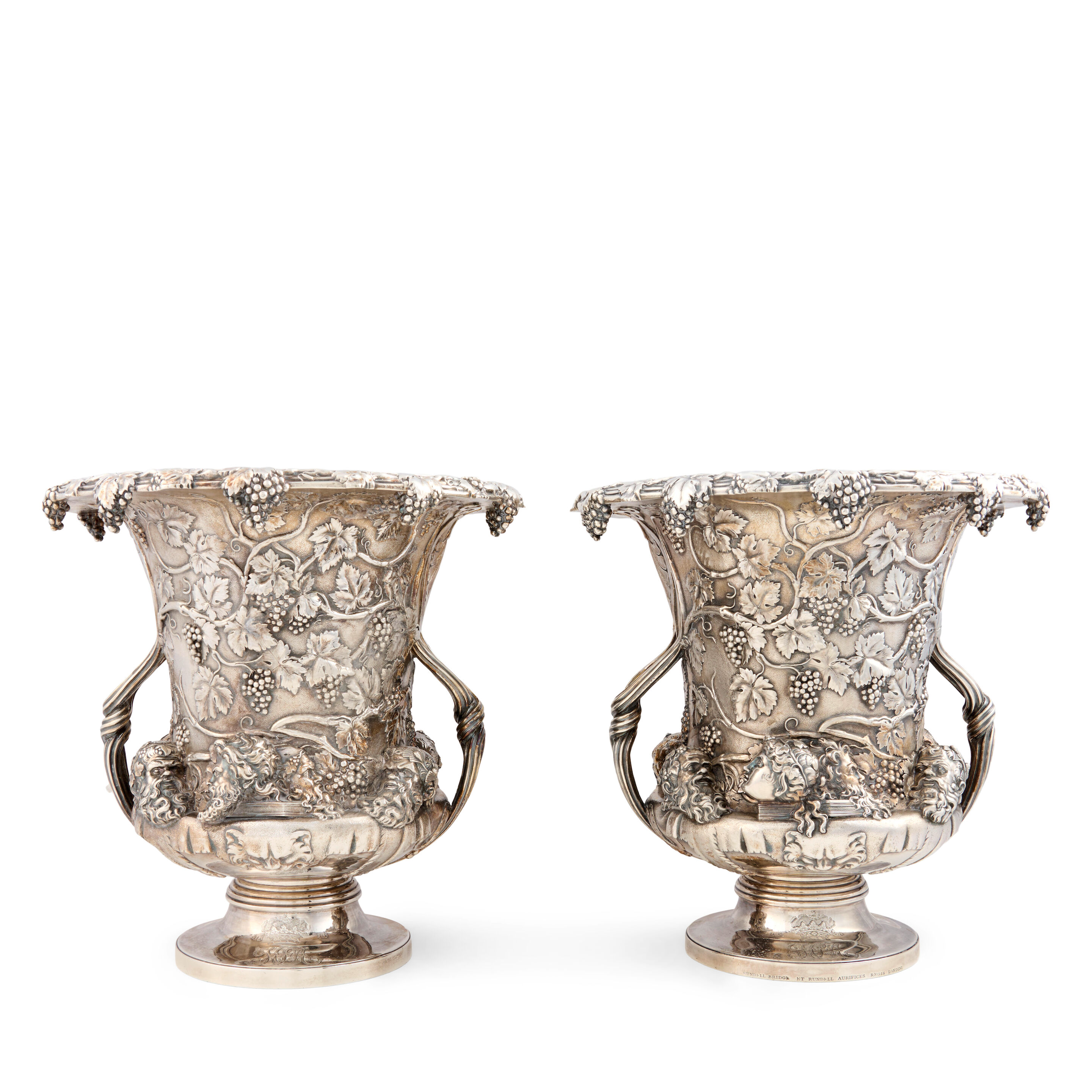 Pair of George IV Sterling Silver Wine Coolers,