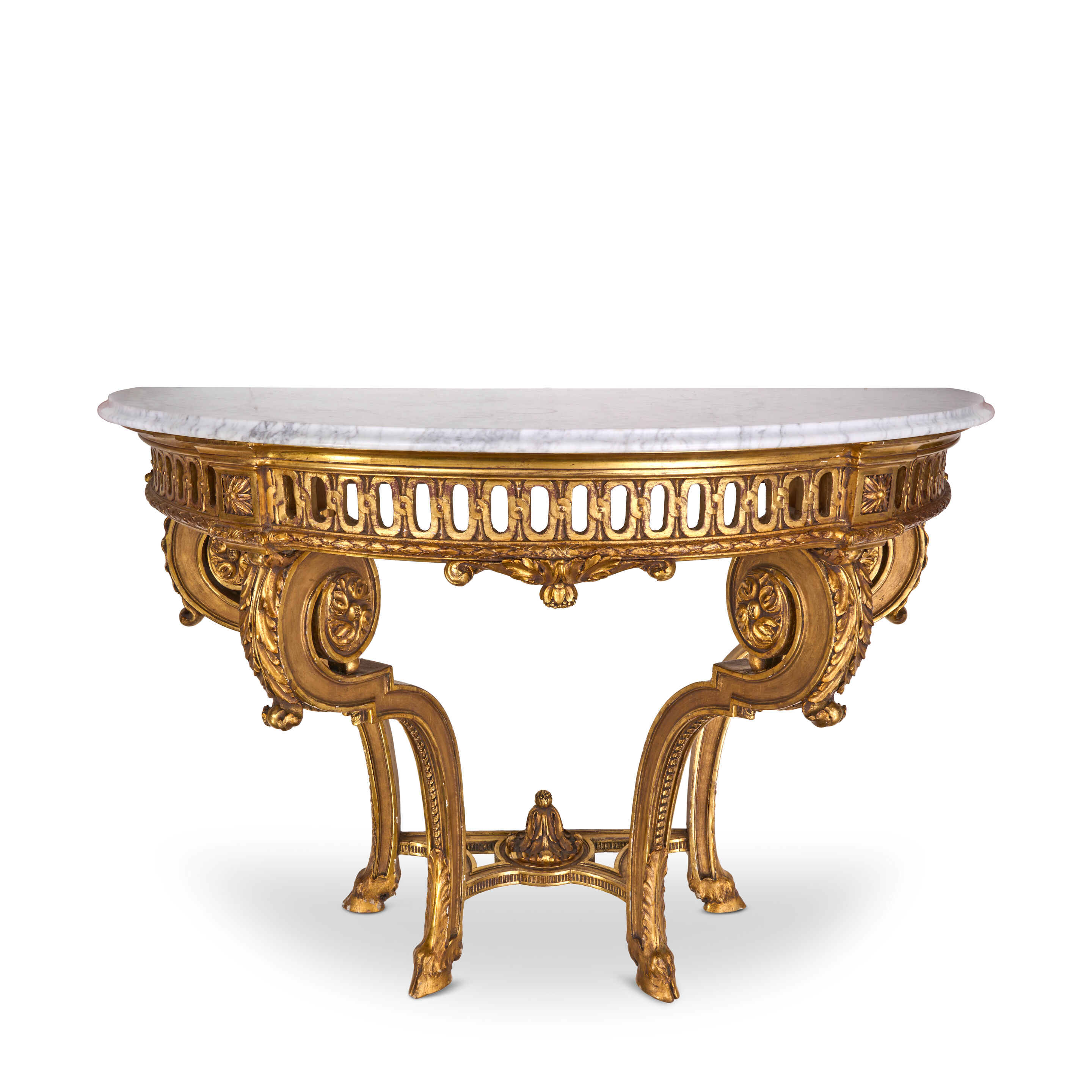 Louis XVI Style Giltwood Demi Lune Console Table, France, c. 1780,