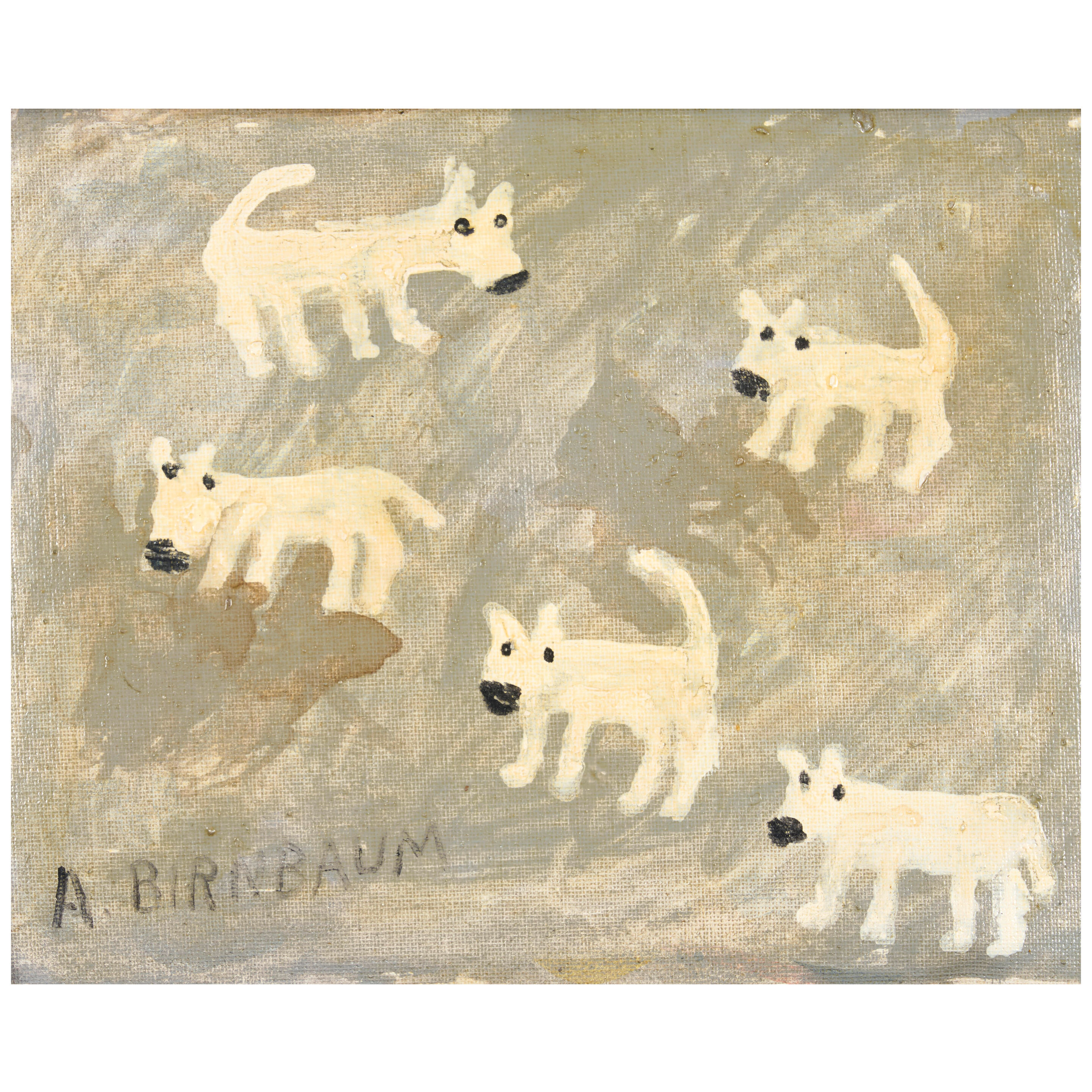 White Dogs 9 1/4 x 11 1/8 in. (23.7 x 28.4 cm.)