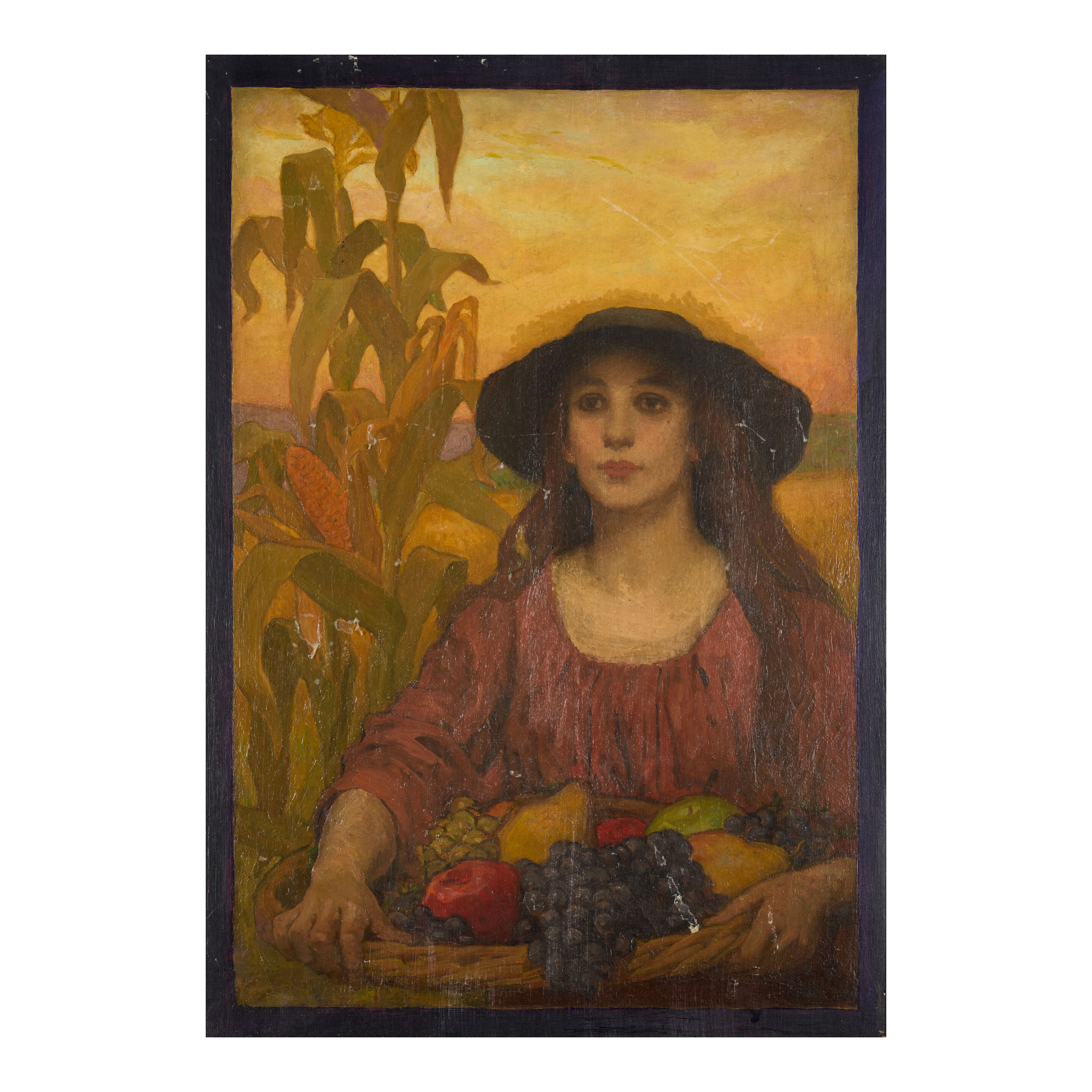 Woman at Harvest Time 24 x 17 in. (61.0 x 43.4 cm.)