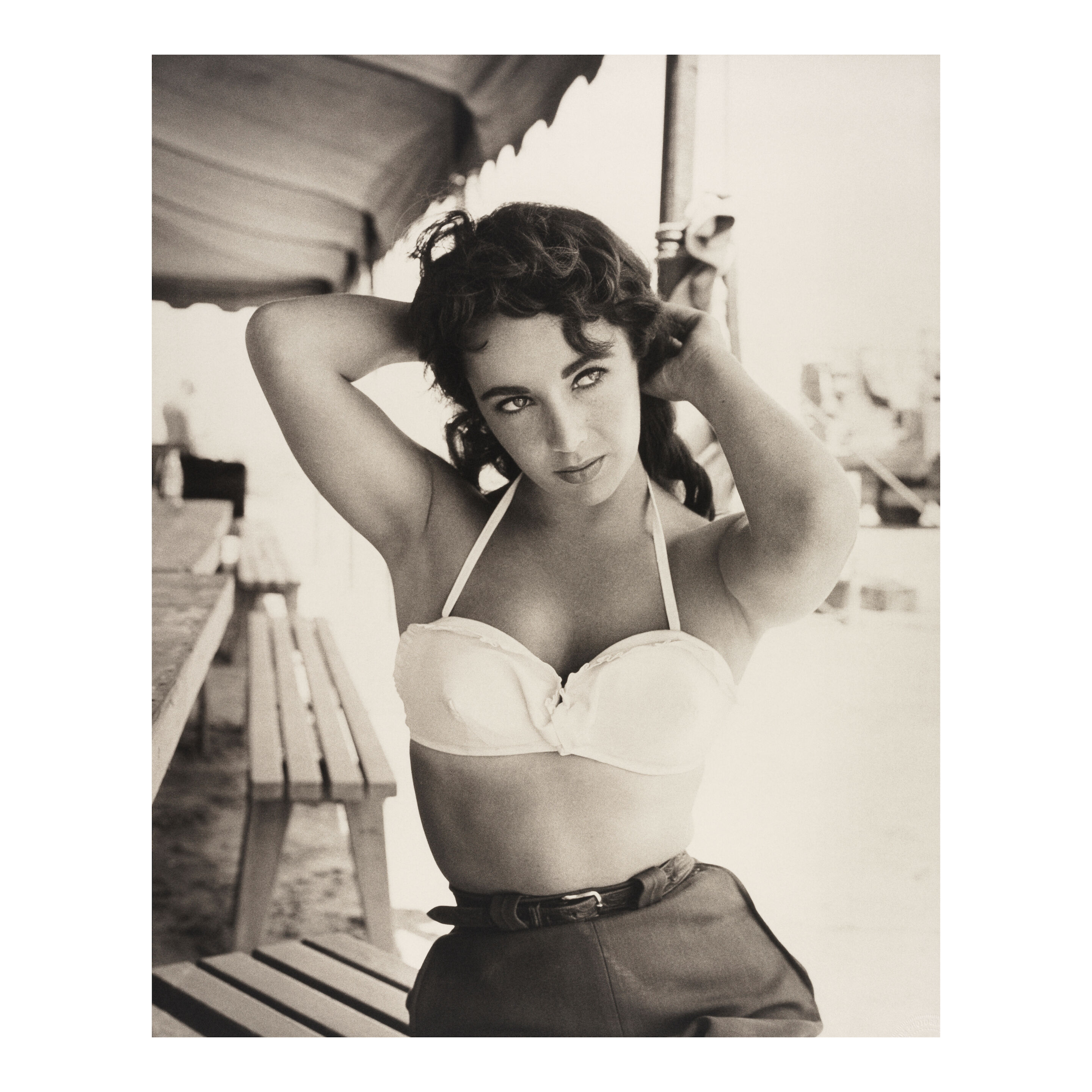 Elizabeth Taylor with Bustier no. 1 on set of 'Giant'