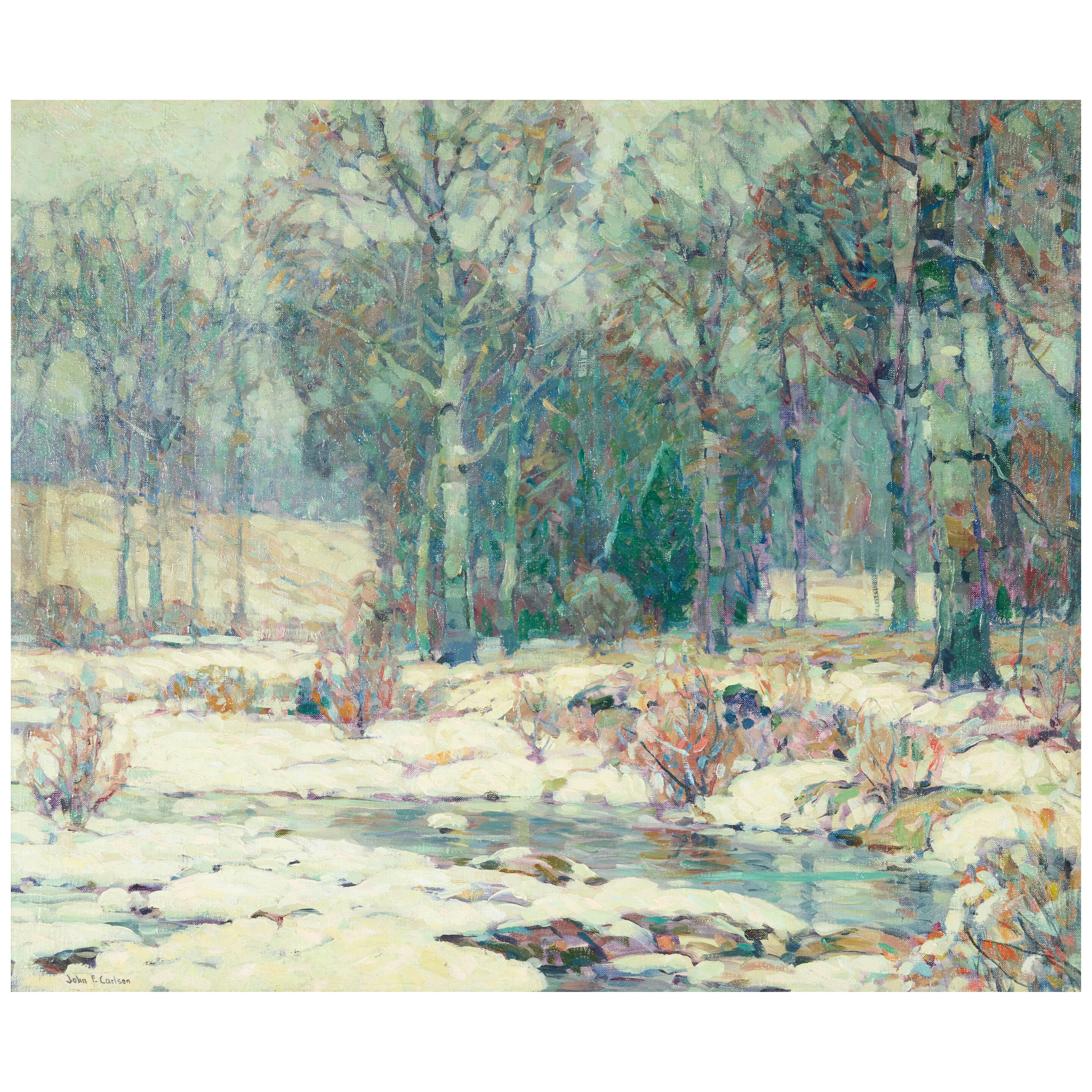 Snowy Streamside 25 x 30 in. (62.5 x 76.2 cm.)