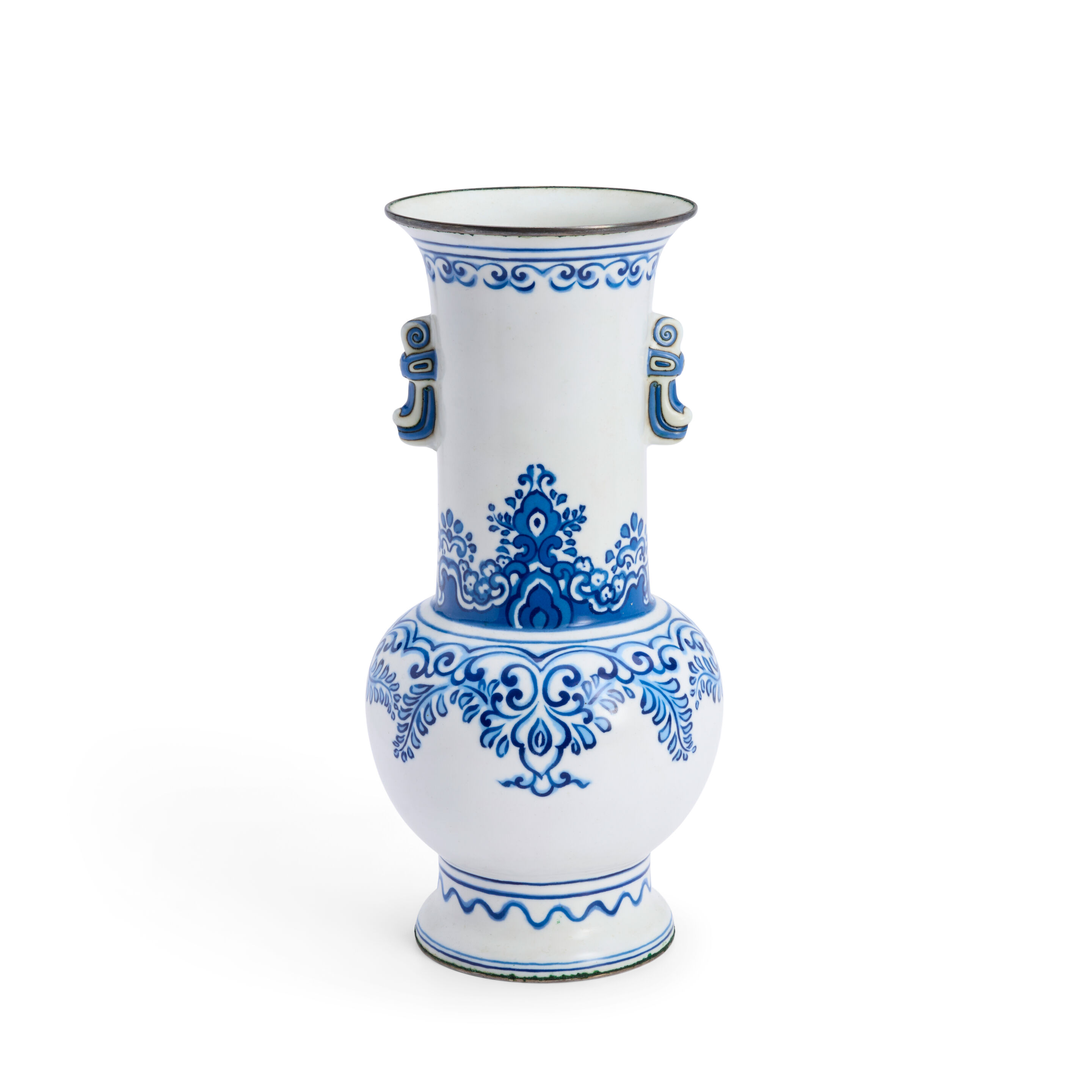 A Blue and White Cloisonné Vase Japan, Taisho (1912-1926) or Showa (1926-1989) era, 20th century,