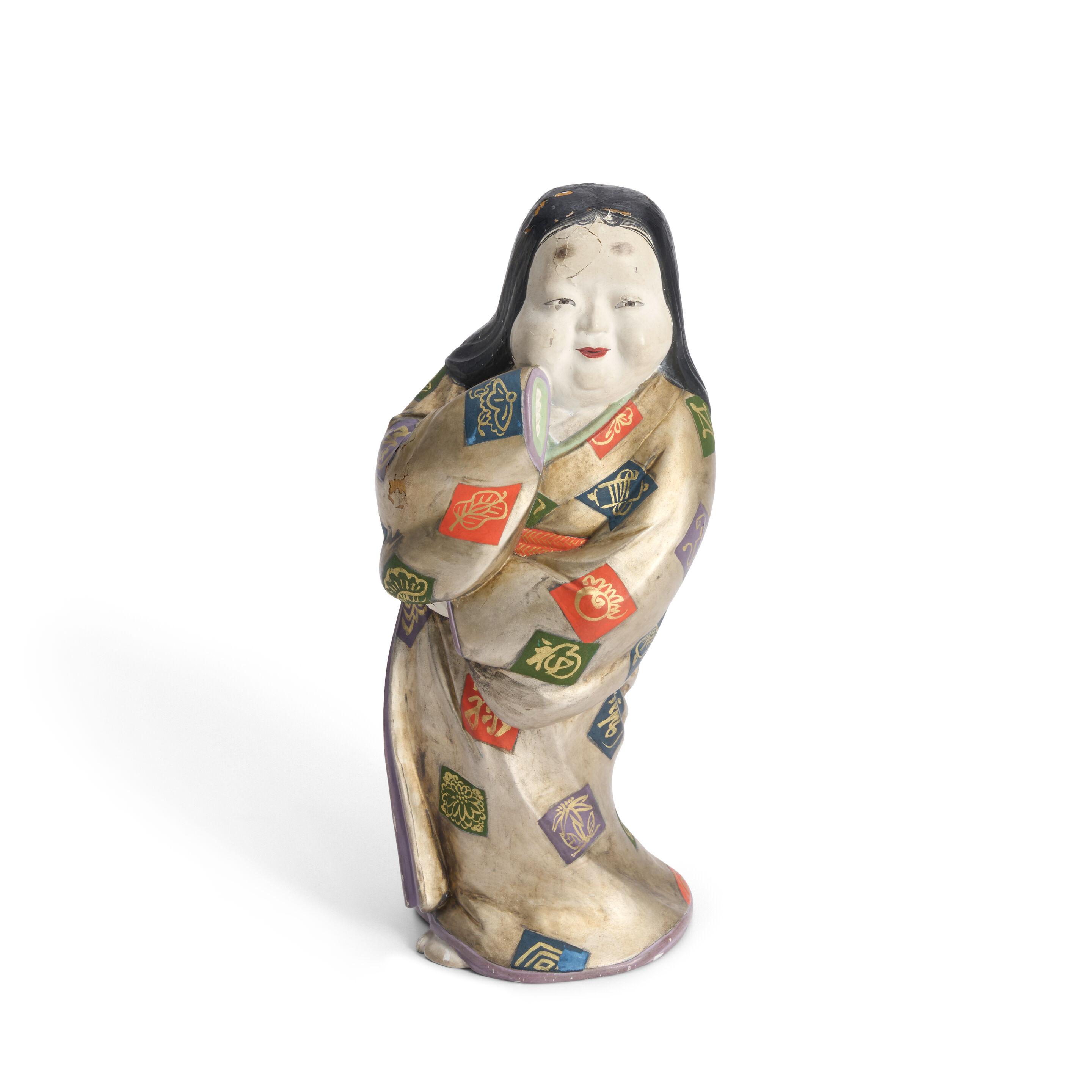 A Polychrome Lacquer Statue of Okame Japan, Meiji (1868-1912) or Taisho (1912-1926) era, late 19th/early 20th century,