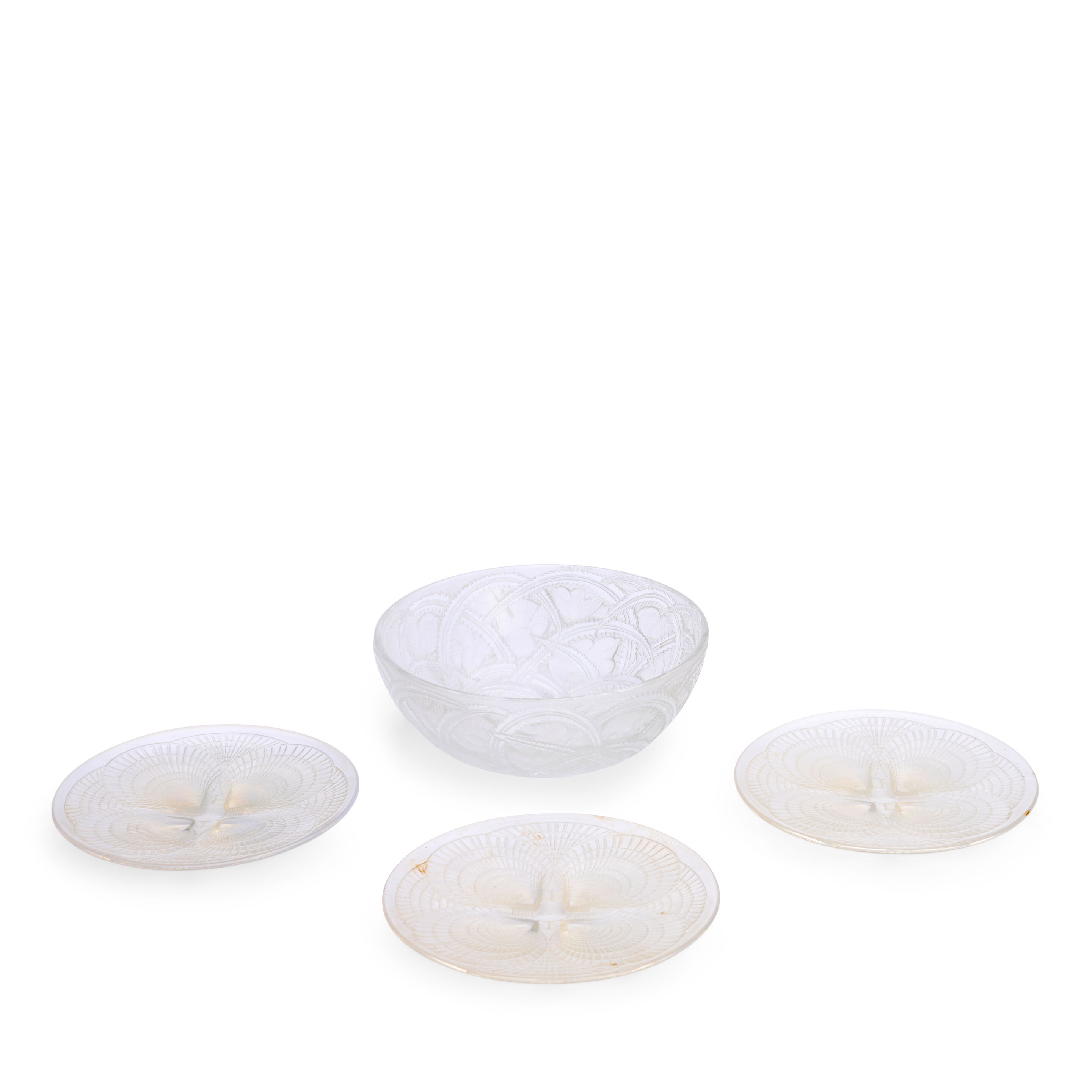 Three 'coquilles No. 4' Plates And A 'pinsons' Bowl,