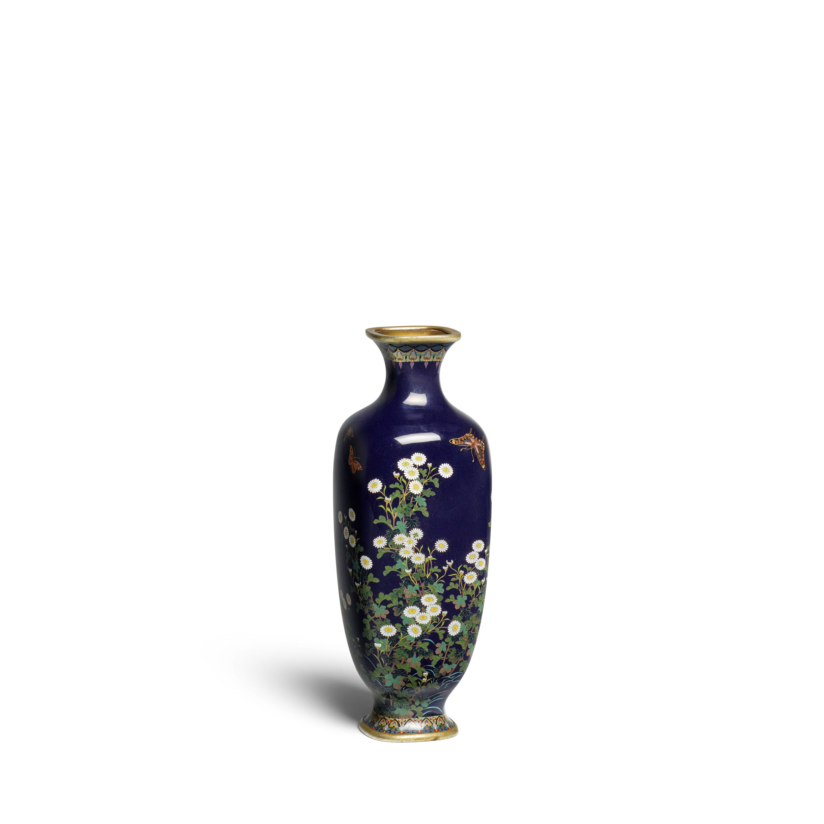 A Small Faceted Cloisonné-Enamel Vase Meiji era (1868-1912), late 19th century