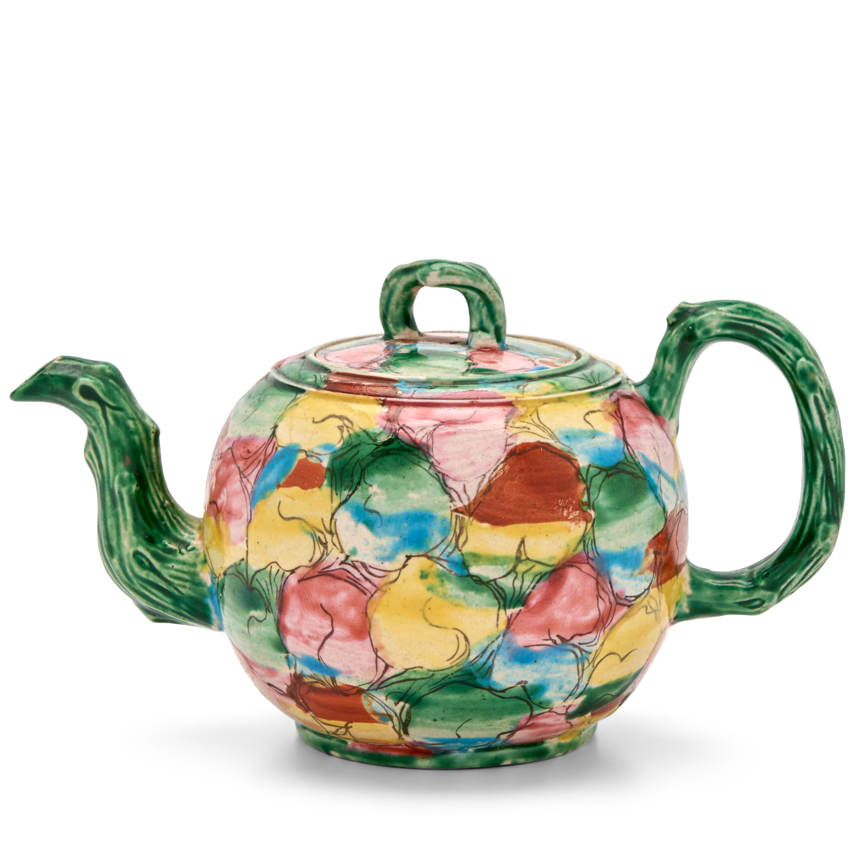 A Staffordshire Salt-glazed Stoneware Teapot and Cover, Circa 1760