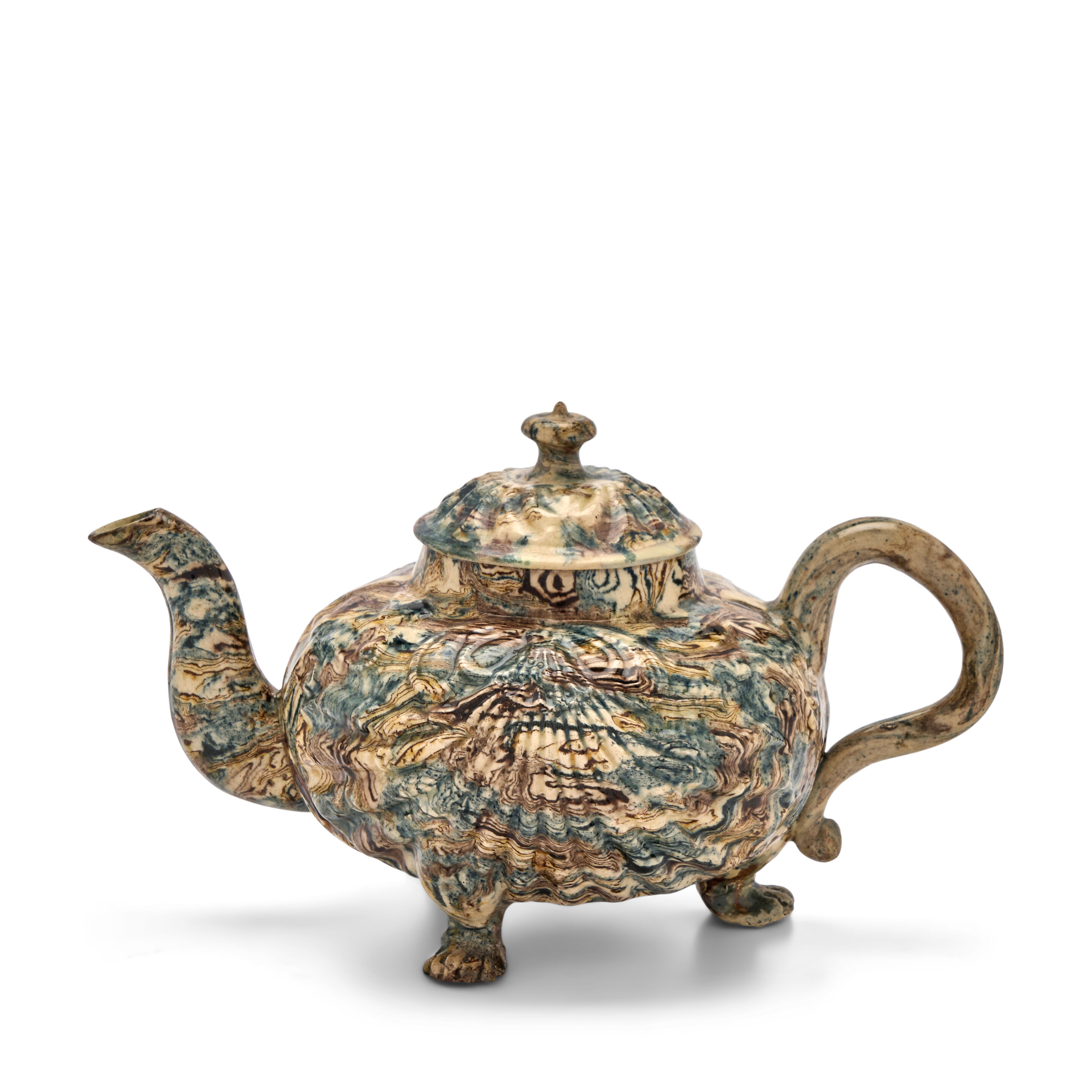 A Staffordshire Solid Agate Teapot and Cover, Circa 1740-50