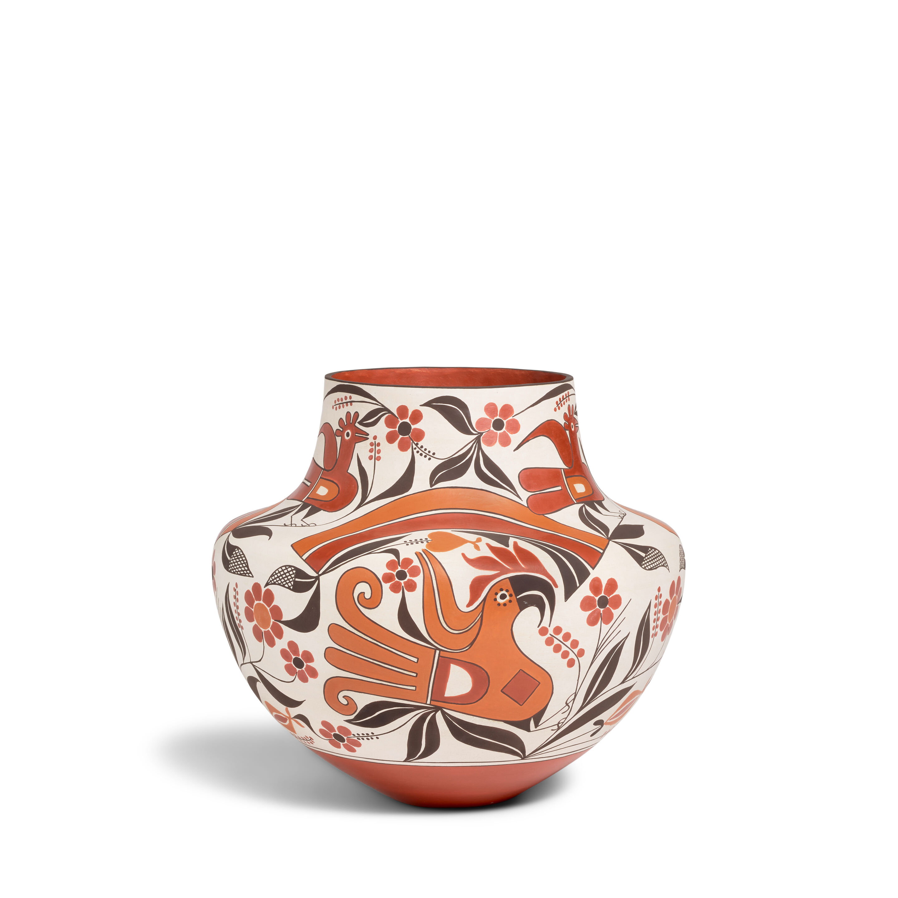 A Barbara and Joseph Cerno polychrome parrot jar