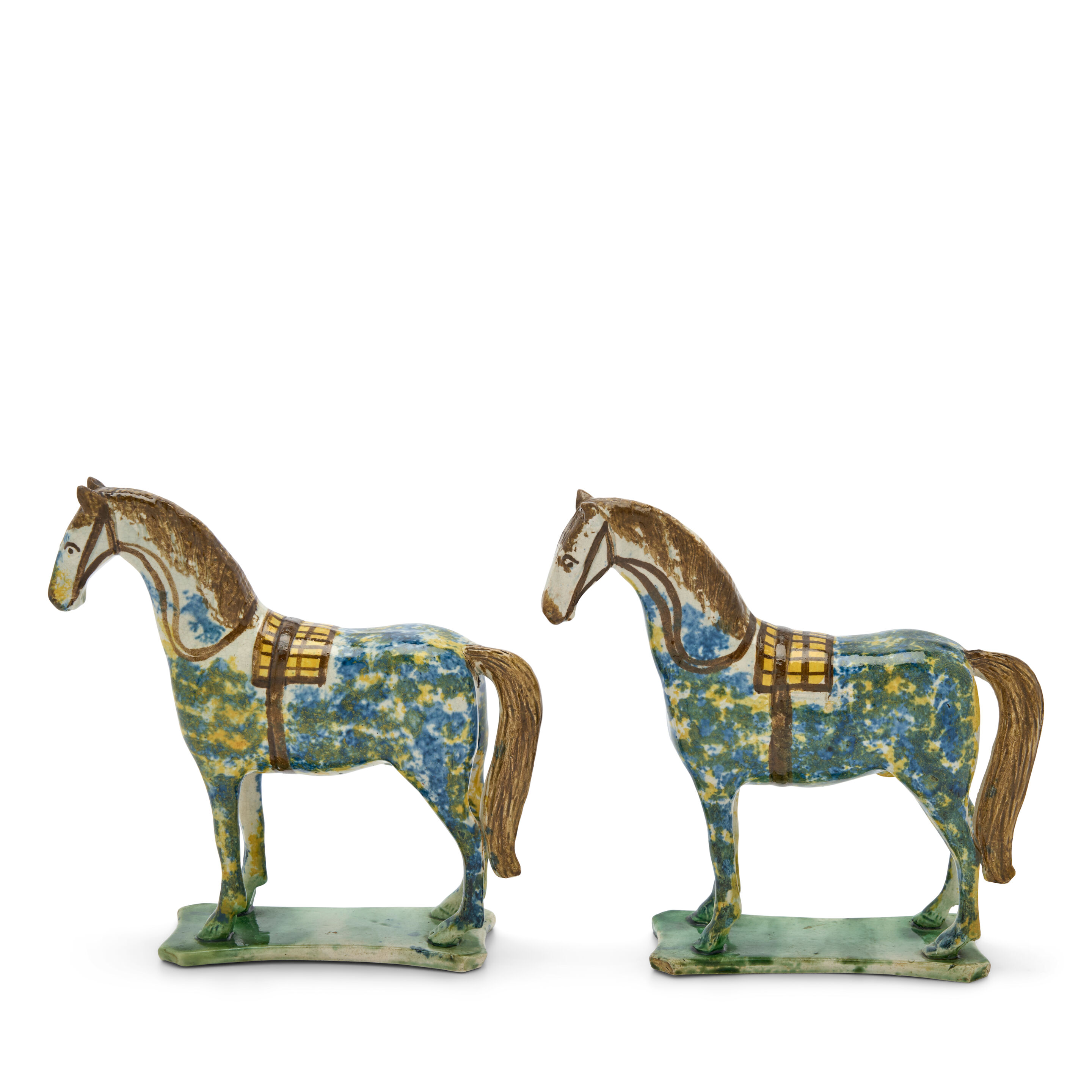 A Pair of Prattware Models of Horses, Circa 1800-10