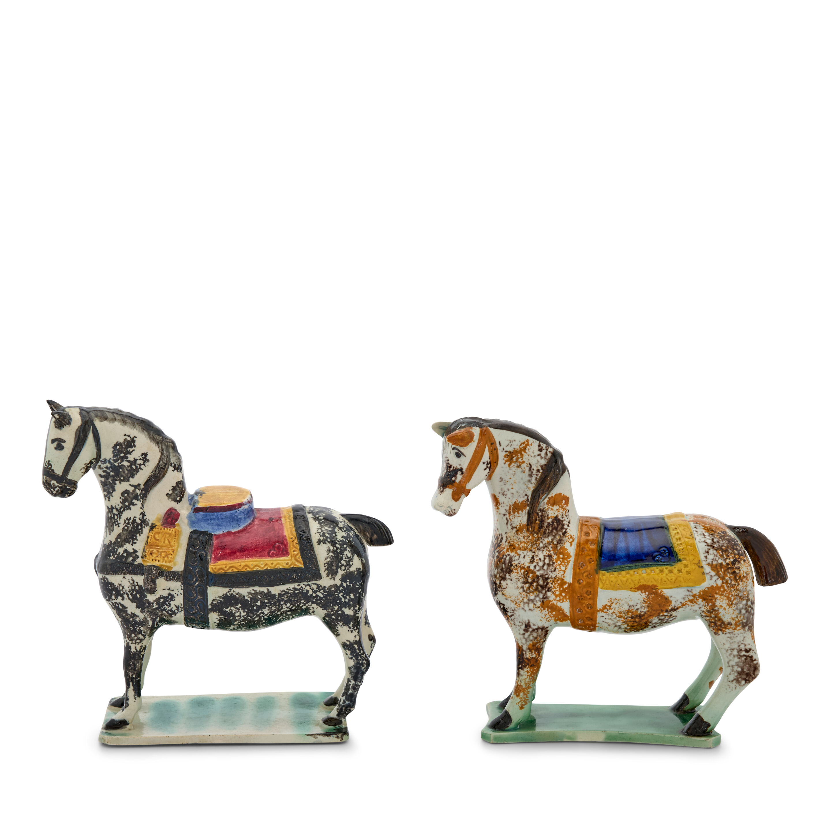 Two Prattware Models of Horses, Circa 1800-10