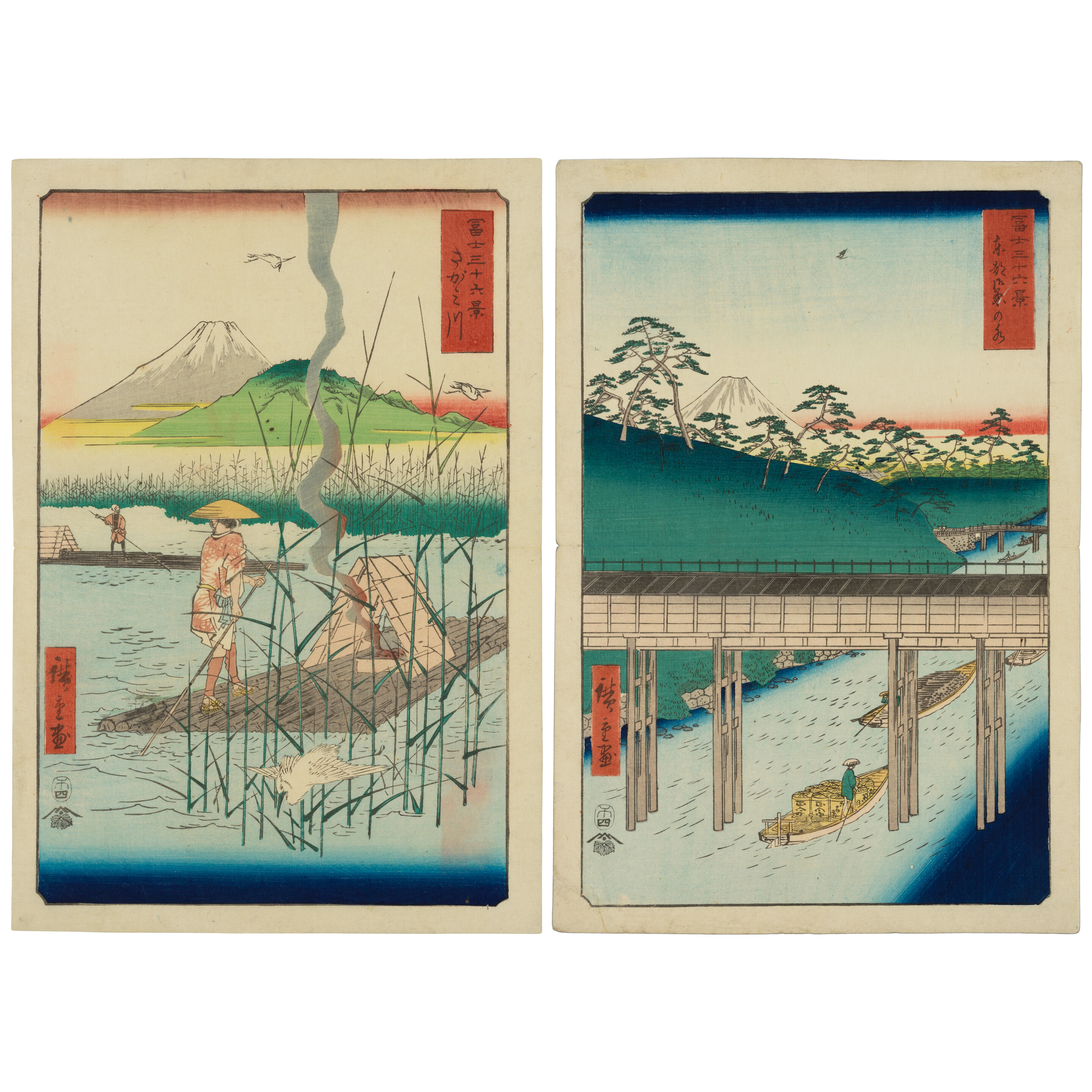 Four Ōban Tate-e Prints Edo period (1615-1868), circa 1850s