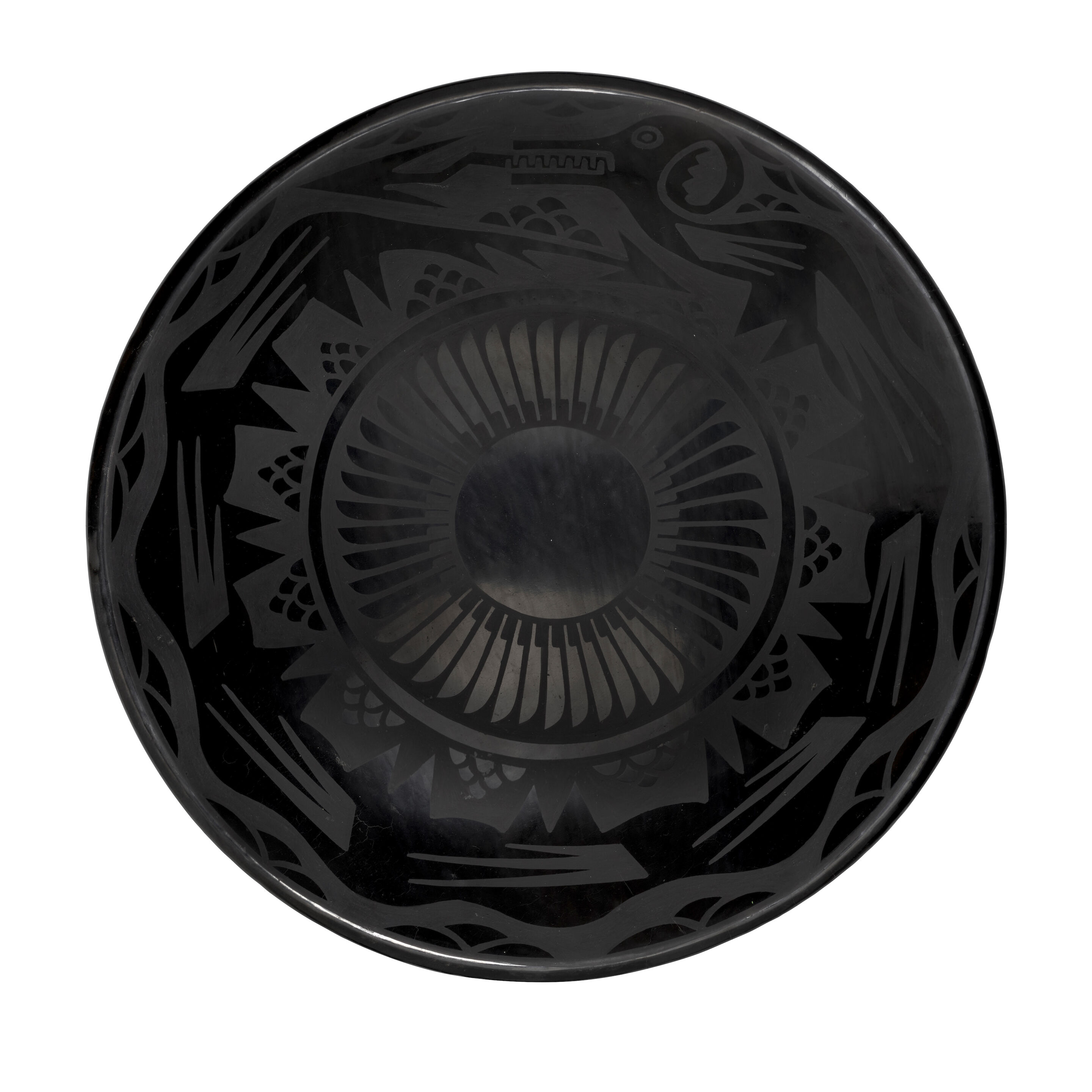 A Crucita Calabaza (Blue Corn) blackware plate