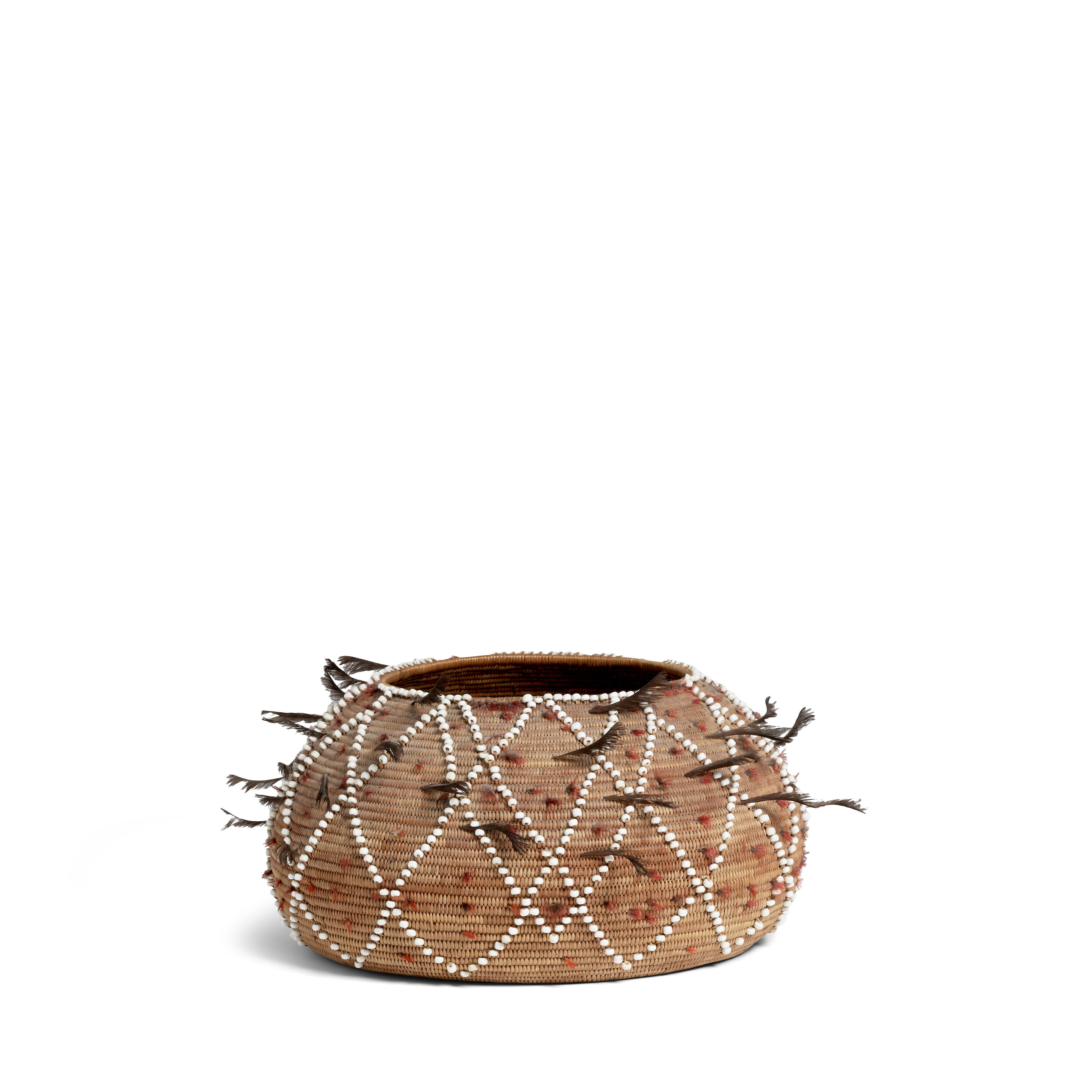 A Plains Miwok beaded basket