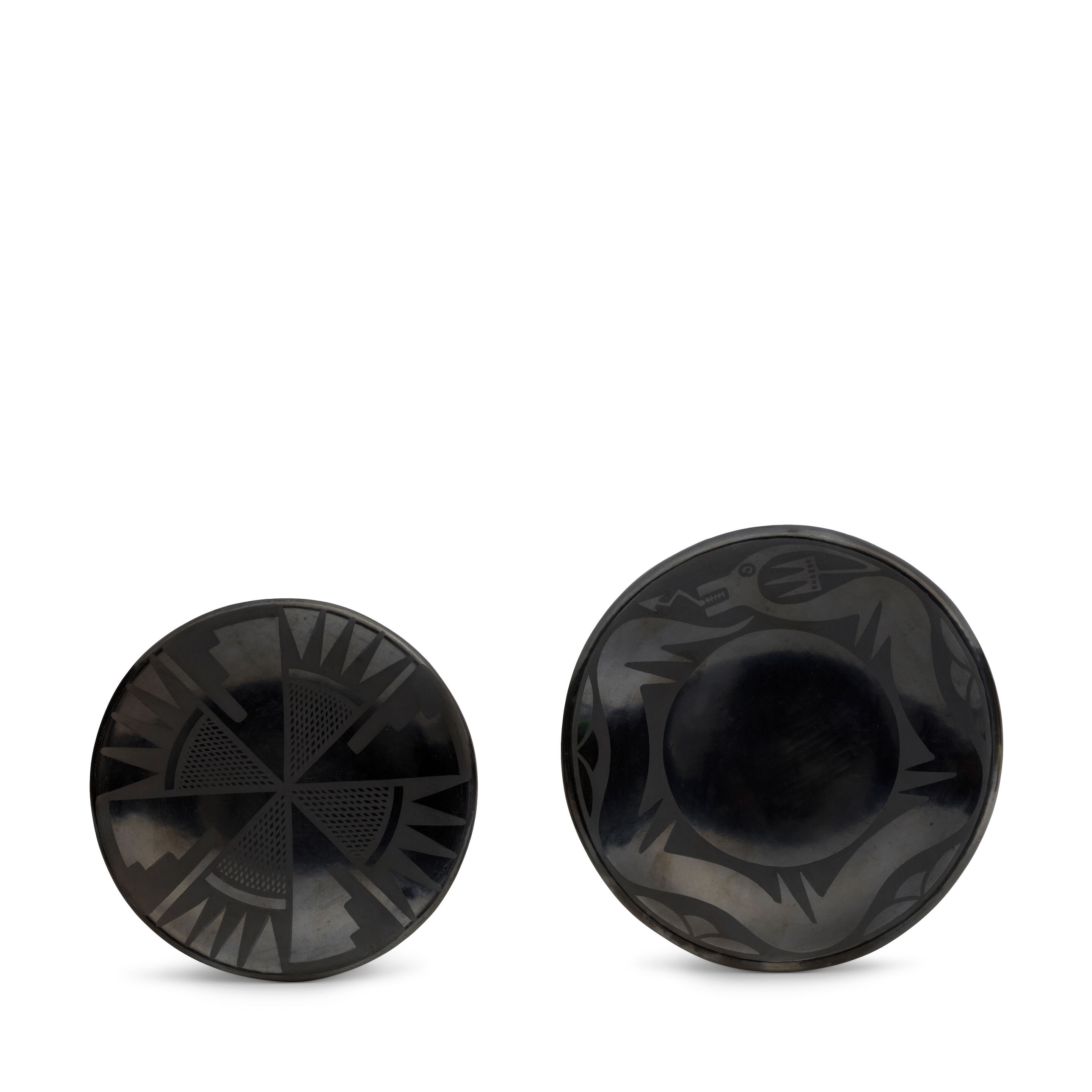 Two Maria Martinez and Popovi Da blackware plates