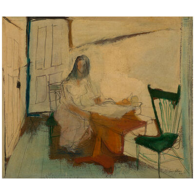 FRANZ KLINE (1910-1962) Elizabeth (Seated at Table) 16 x 19 in. (40.6 x 48.3 cm.) (Painted in 1945.)