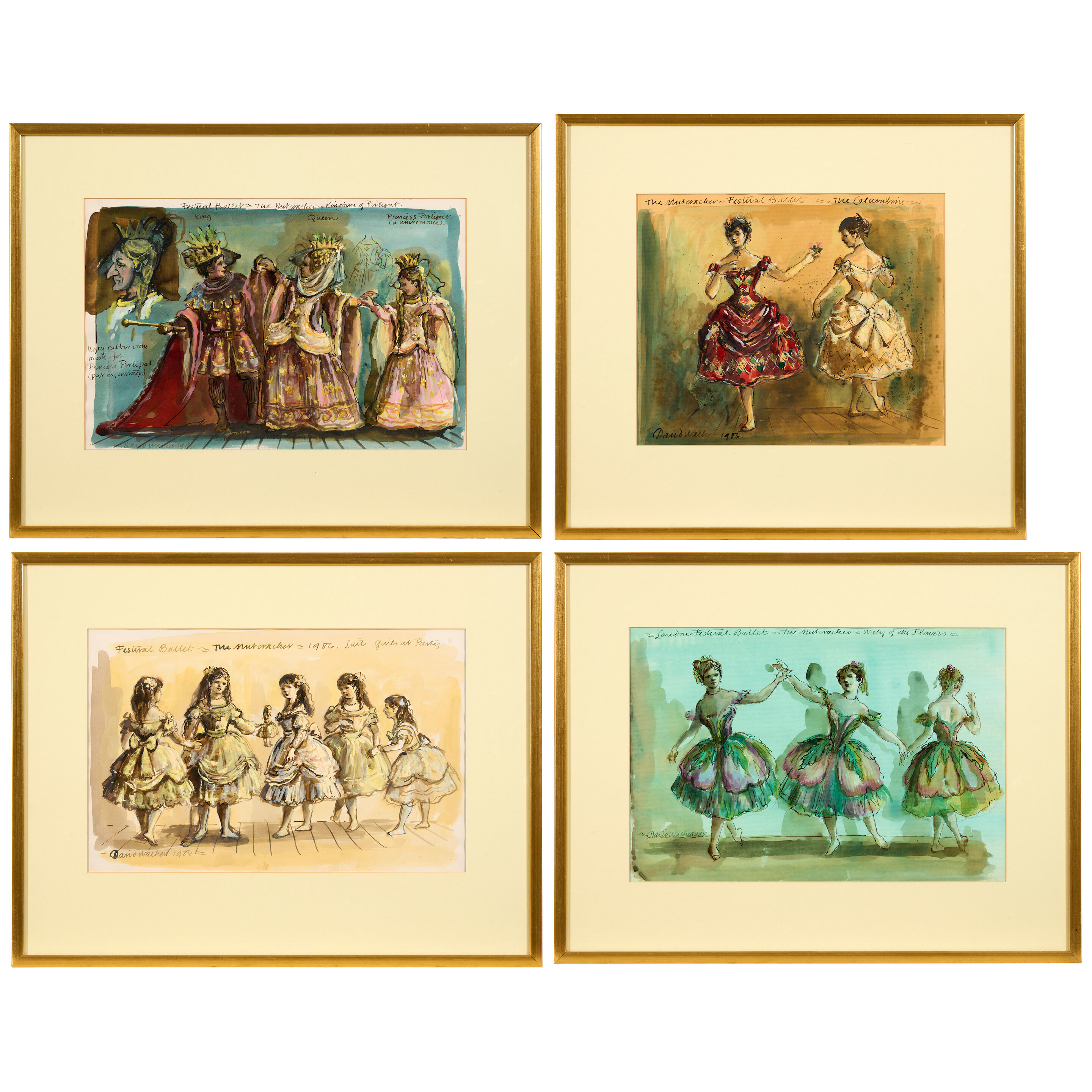 Four Costume Designs for the London Festival Ballet , 1984,