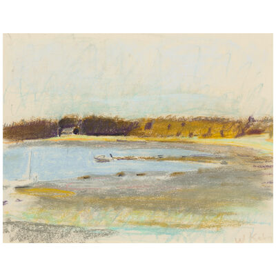 WOLF KAHN (1927-2020) Untitled (Landscape with a Pond) 11 x 14 in. (27.9 x 35.6 cm.) (Executed circa 1960s.)