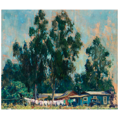 ALSON SKINNER CLARK (1876-1949) Monday (Wash Day) 18 1/2 x 21 3/4 in. (Painted circa 1928.)