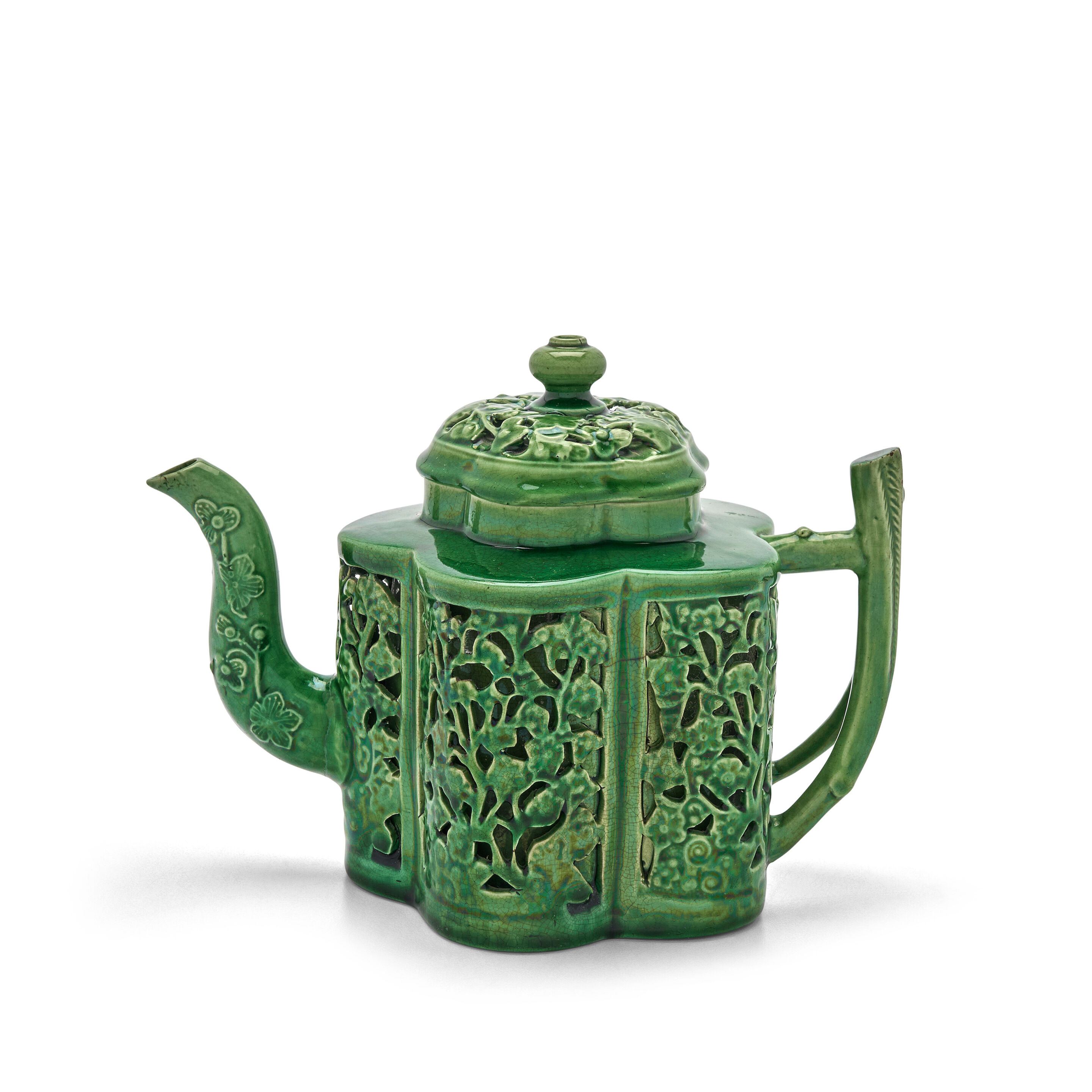 A rare Staffordshire Lead-glazed Double-walled Teapot and Cover of Whieldon-type, Circa 1765